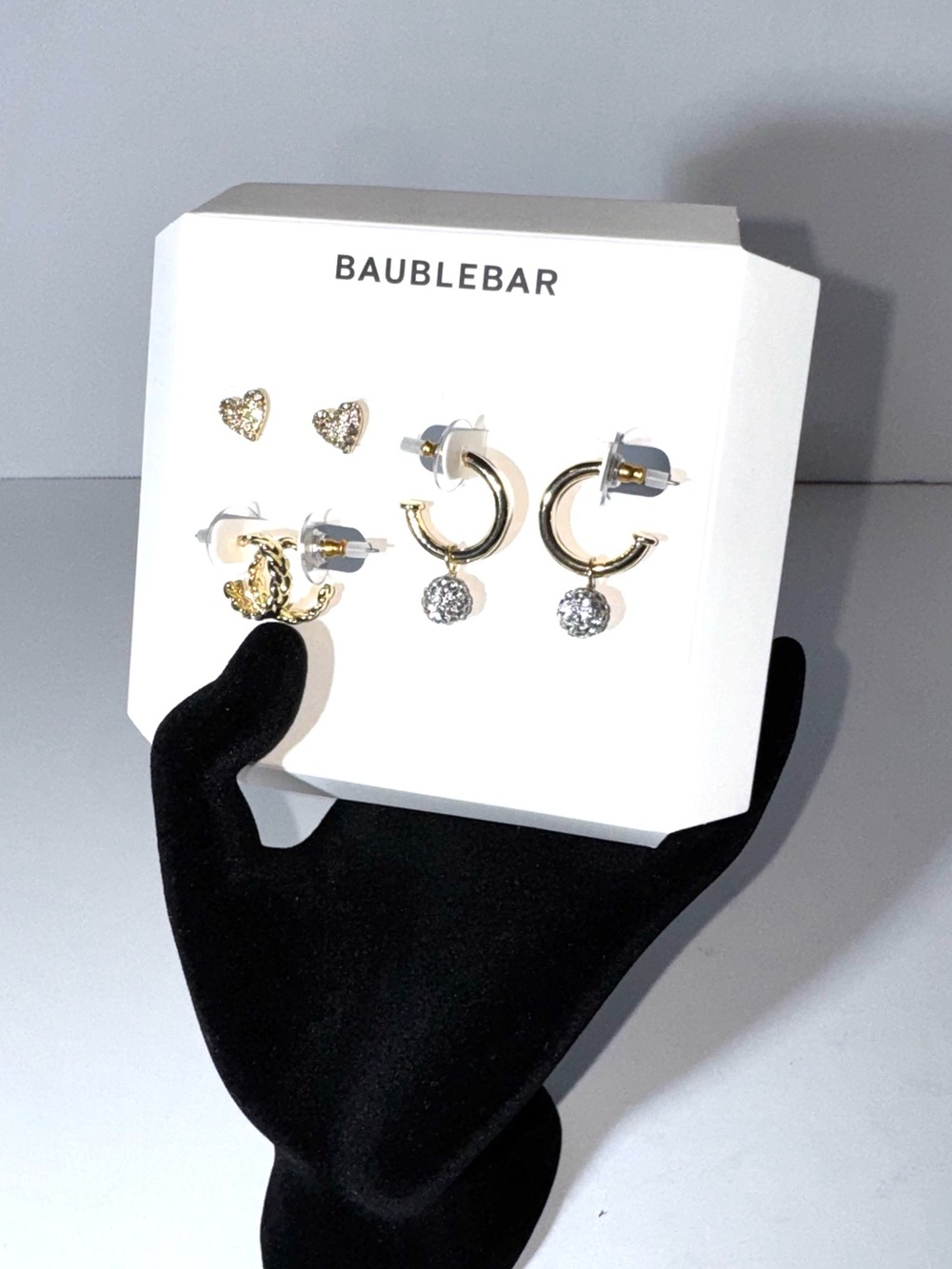 Baublebar Gold Tone Pave Earring Set